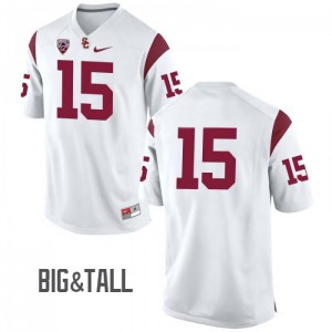 #15 Isaac Whitney USC Trojans Men's No Name Big & Tall Stitch Jerseys White