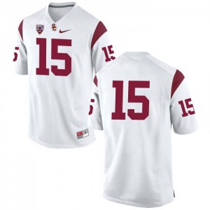 #15 Thomas Fitts USC Men's No Name University Jersey White