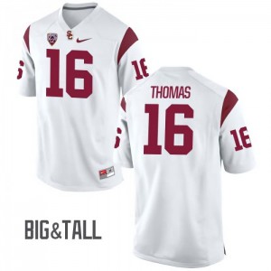 #16 Holden Thomas Trojans Men's Big & Tall Football Jerseys White