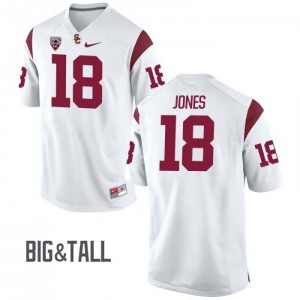 #18 Jalen Jones Trojans Men's Big & Tall Stitched Jersey White