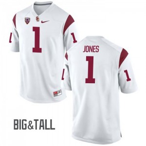 #1 Jack Jones Trojans Men's Big & Tall Stitched Jerseys White