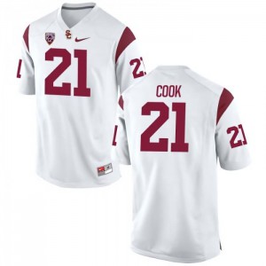 #21 Jamel Cook Trojans Men's NCAA Jerseys White