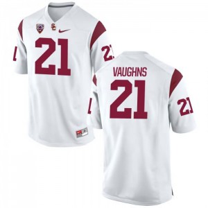 #21 Tyler Vaughns USC Men's Stitch Jersey White