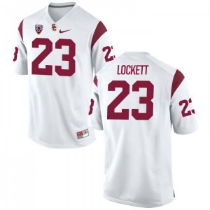#23 Jonathan Lockett USC Men's High School Jerseys White