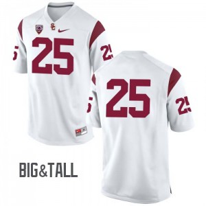 #25 Ronald Jones II USC Trojans Men's No Name Big & Tall NCAA Jersey White