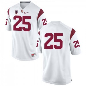 #25 Ronald Jones II USC Men's No Name Football Jerseys White