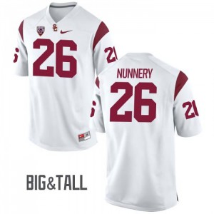 #26 Davonte Nunnery Trojans Men's Big & Tall University Jersey White