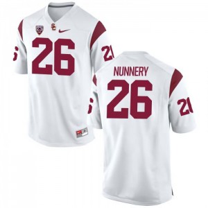 #26 Davonte Nunnery Trojans Men's Football Jersey White