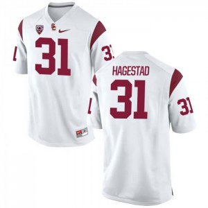 #31 Richard Hagestad USC Trojans Men's Football Jersey White