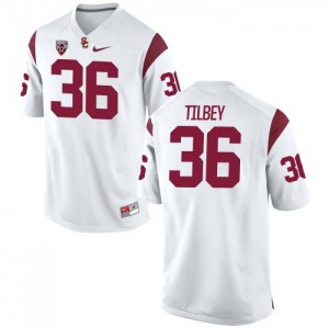 #36 Chris Tilbey Trojans Men's Stitched Jerseys White