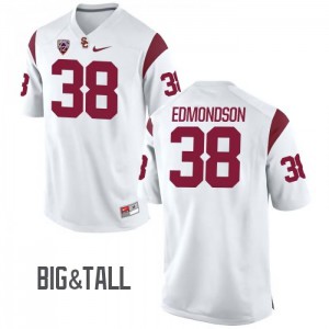 #38 Chris Edmondson USC Trojans Men's Big & Tall Football Jersey White