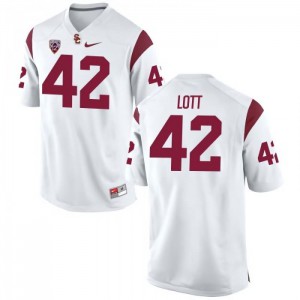 #42 Ronnie Lott USC Men's Stitch Jerseys White
