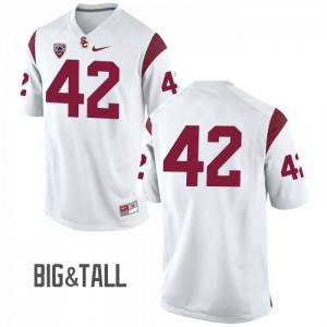 #42 Ronnie Lott Trojans Men's No Name Big & Tall Embroidery Jersey White