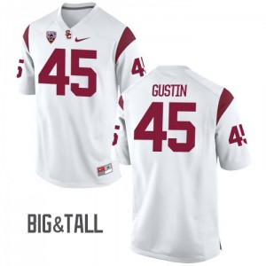 #45 Porter Gustin Trojans Men's Big & Tall Stitched Jerseys White