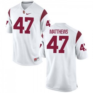 #47 Clay Matthews Trojans Men's High School Jerseys White