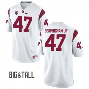 #47 James Bermingham Jr Trojans Men's Big & Tall Stitched Jerseys White