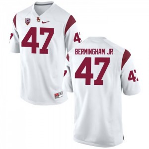 #47 James Bermingham Jr Trojans Men's Football Jersey White