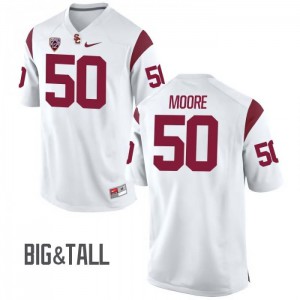 #50 Grant Moore Trojans Men's Big & Tall University Jerseys White