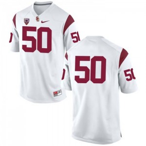 #50 Grant Moore USC Men's No Name Stitched Jersey White