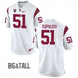 #51 Marlon Tuipulotu Trojans Men's Big & Tall High School Jerseys White