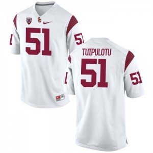 #51 Marlon Tuipulotu USC Trojans Men's College Jerseys White