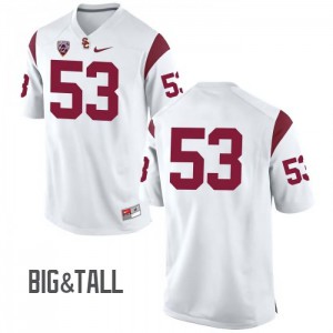 #53 Kevin Scott Trojans Men's No Name Big & Tall Stitch Jerseys White