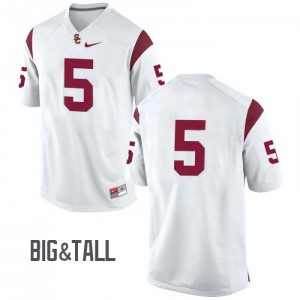 #5 Reggie Bush Trojans Men's No Name Big & Tall High School Jerseys White