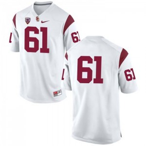 #61 Jake Olson USC Men's No Name University Jerseys White