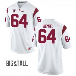 #64 Richie Wenzel Trojans Men's Big & Tall Football Jerseys White