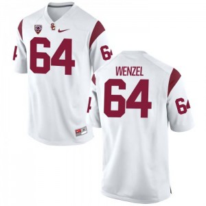 #64 Richie Wenzel Trojans Men's University Jerseys White