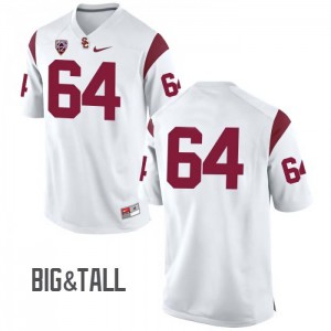 #64 Richie Wenzel Trojans Men's No Name Big & Tall Official Jerseys White