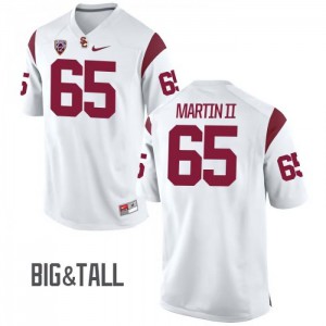 #65 Frank Martin II USC Men's Big & Tall Stitch Jerseys White