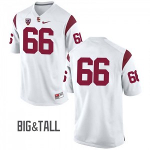 #66 Cole Smith Trojans Men's No Name Big & Tall Embroidery Jerseys White
