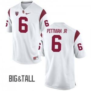 #6 Michael Pittman Jr Trojans Men's Big & Tall Stitch Jerseys White