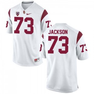 #73 Austin Jackson Trojans Men's Official Jerseys White