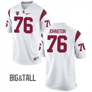 #76 Clayton Johnston USC Men's Big & Tall NCAA Jerseys White