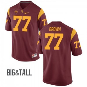 #77 Chris Brown Trojans Men's Big & Tall Embroidery Jerseys Cardinal