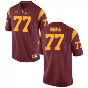 #77 Chris Brown Trojans Men's Embroidery Jerseys Cardinal