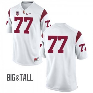 #77 Chris Brown Trojans Men's No Name Big & Tall University Jerseys White