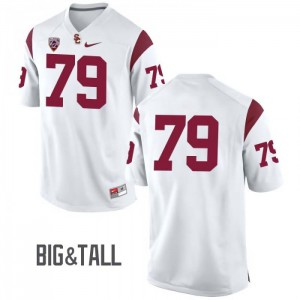 #79 Connor Rossow Trojans Men's No Name Big & Tall Football Jerseys White