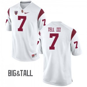 #7 Marvell Tell III Trojans Men's Big & Tall NCAA Jersey White