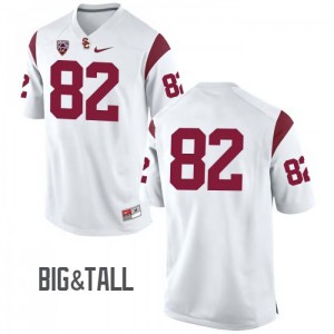 #82 Tyler Petite Trojans Men's No Name Big & Tall Embroidery Jersey White