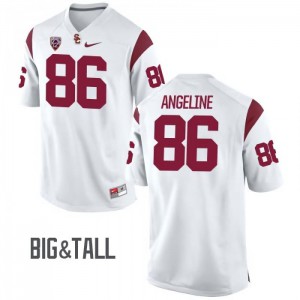 #86 Cary Angeline USC Trojans Men's Big & Tall Football Jersey White