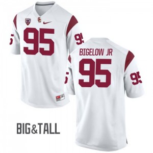 #95 Kenny Bigelow Jr USC Men's Big & Tall Embroidery Jersey White