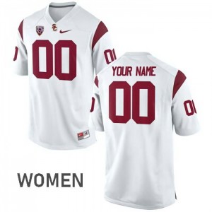 #00 Custom USC Trojans Women's Official Jersey White
