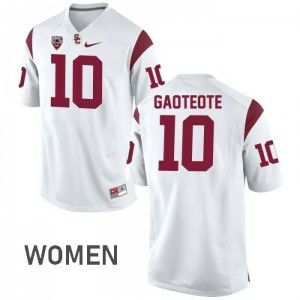 #10 Palaie Gaoteote Trojans Women's Football Jersey White