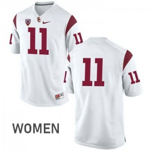 #11 Matt Leinart Trojans Women's No Name Alumni Jerseys White