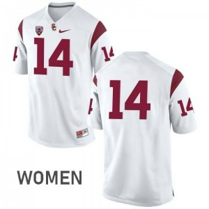 #14 Ykili Ross Trojans Women's No Name Stitched Jerseys White