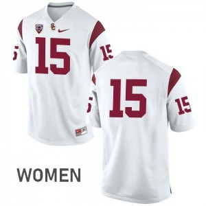 #15 Isaac Whitney Trojans Women's No Name NCAA Jerseys White