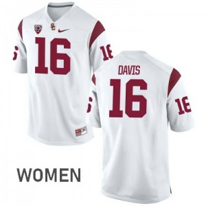 #16 Dominic Davis USC Trojans Women's Stitched Jerseys White